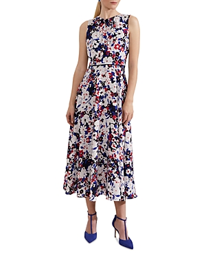 Shop Hobbs London Carly Floral Print Dress In Navy Pink