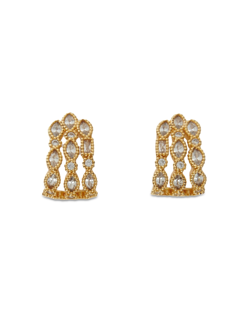 Maje Womens Or Rhinestone-embellished Gold-plated Recycled-brass Earrings In Gold