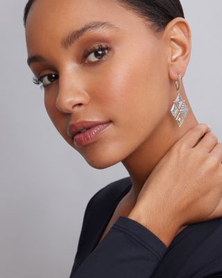 Sterling Silver & 18K Yellow Gold Signature Caviar Lightweight Four Drop Earrings