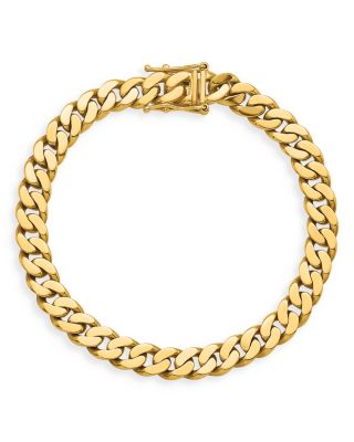 Men's Curb Link Chain Bracelet in 14k White & Yellow Gold