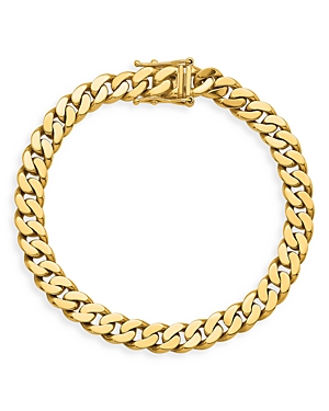 Bloomingdale's Men's Curb Link Chain Bracelet in 14k White & Yellow Gold