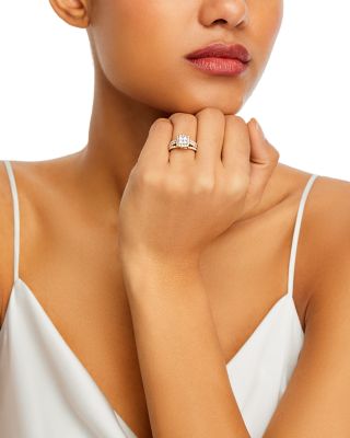 Diamond Princess & Round Halo Ring in 14K Yellow Gold, 1.50 tcw 