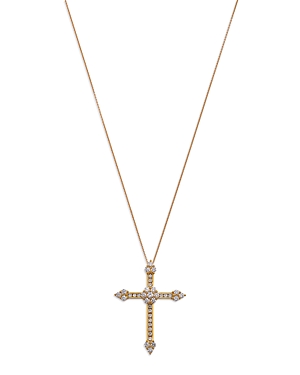 Shop Bloomingdale's Diamond Cross Pendant Necklace In 14k Yellow Gold, 1.0 Ct. T.w.