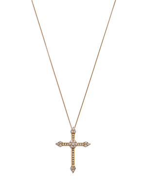 Bloomingdale's Diamond Cross Pendant Necklace In 14k Yellow Gold, 1.0 Ct. T. W. In Gold