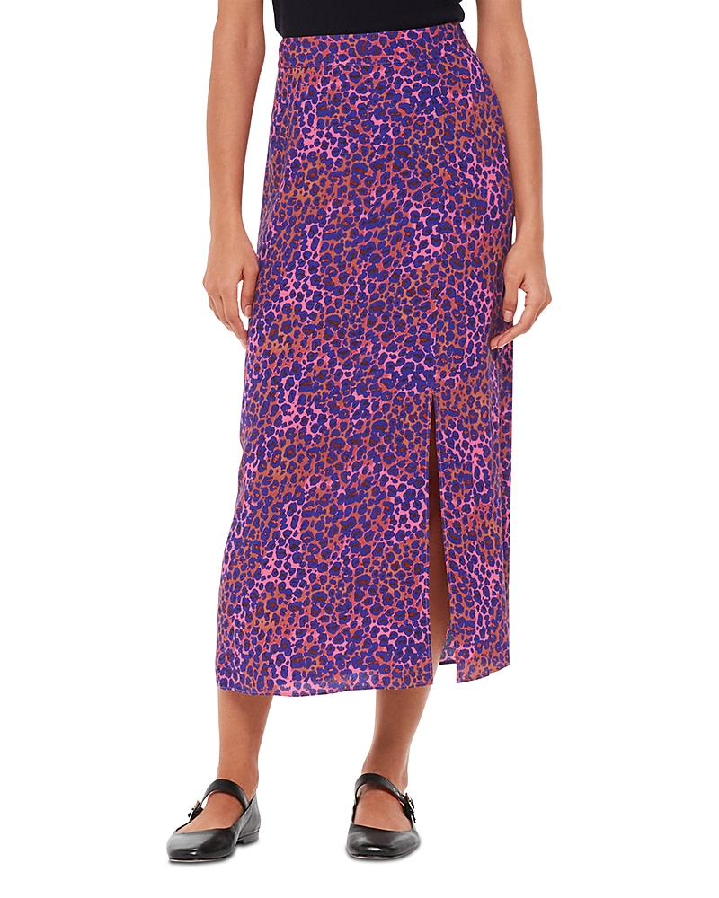 Whistles Womens Multi-coloured Leopard-print High-rise Woven Midi Skirt In Pink Multi