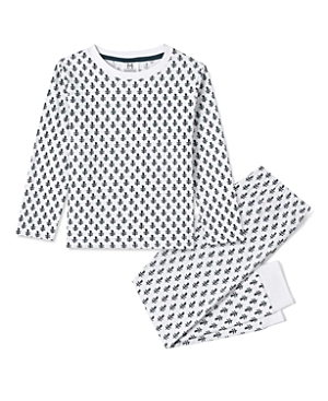 Malabar Baby Unisex Cotton Knit Pajama Set - Baby, Little Kid, Big Kid In Fort (white & Blue)