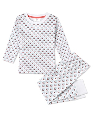 Malabar Baby Unisex Cotton Knit Pajama Set - Baby, Little Kid, Big Kid In Miami (teal & Pink)