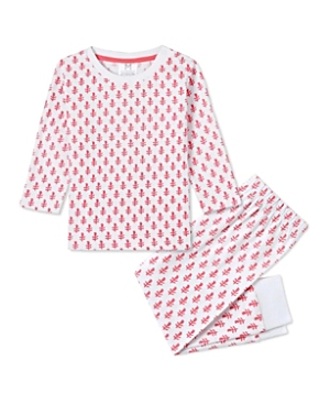 Malabar Baby Unisex Cotton Knit Pajama Set - Baby, Little Kid, Big Kid In Pink City (white & Pink)
