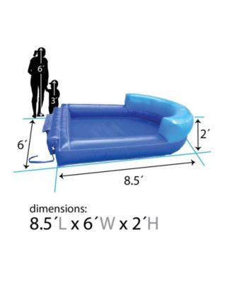 Blue Pool Attachment for Crossover Combo Units | 8' Foot x 6' Foot | ONLY Compatible with Pogo Crossover Inflatables | for Use with Water or Plastic Ball Pit Balls for Kids
