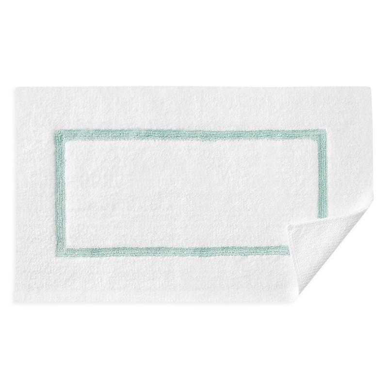Sferra Lindo Bath Rug, 59 X 23 In White/aqua