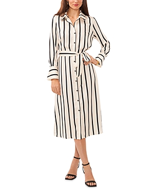 Shop Vince Camuto Belted Shirt Dress In Soft Cream