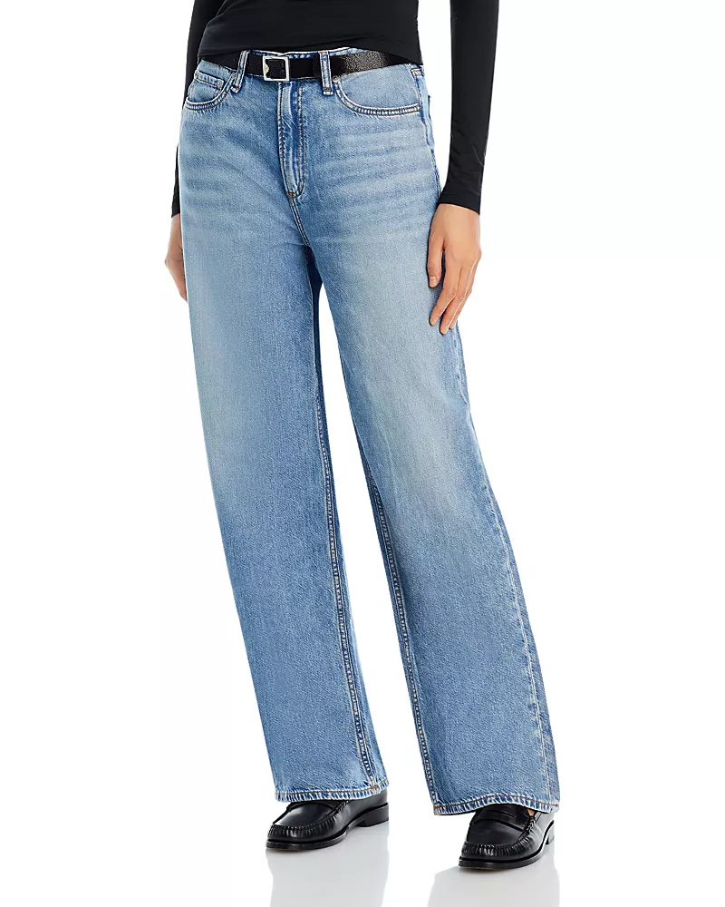 rag & bone Logan Featherweight High Rise Wide Leg Jeans in Audrey