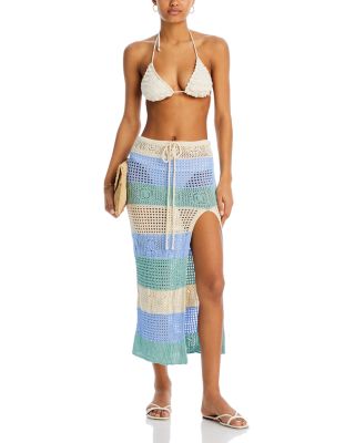 Emma Striped Crochet Cover Up Skirt