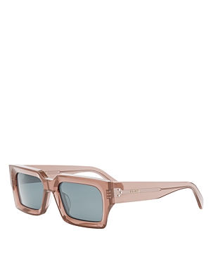 Shop Celine Bold 3 Dots Rectangular Sunglasses, 54mm In Pink/blue Solid