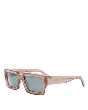 Celine Bold 3 Dots Rectangular Sunglasses, 54mm In Pink/blue Solid