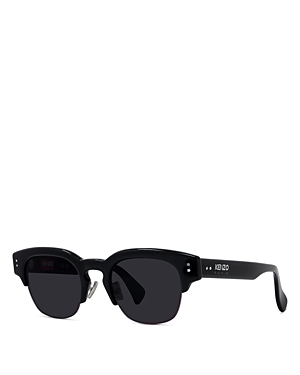 Shop Kenzo Boke Flower Geometric Sunglasses, 49mm In Black/gray Solid