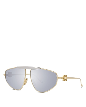 Shop Loewe Anagram Mirrored Pilot Sunglasses, 61mm In Gold/silver Mirrored Gradient