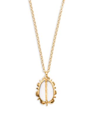 Capucine De Wulf - Bliss Quartz Pendant Necklace in 18K Gold Plated, 19"