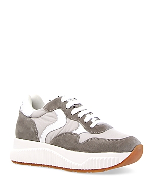Shop Voile Blanche Women's Lana Lace Up Low Top Running Sneakers In Gray