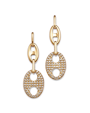 Shop Bloomingdale's Diamond Pave Mariner Link Drop Earrings In 14k Yellow Gold, 1.0 Ct. T.w.