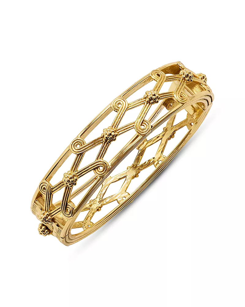 Capucine De Wulf Monique Lattice Bangle Bracelet in 18K Gold Plated