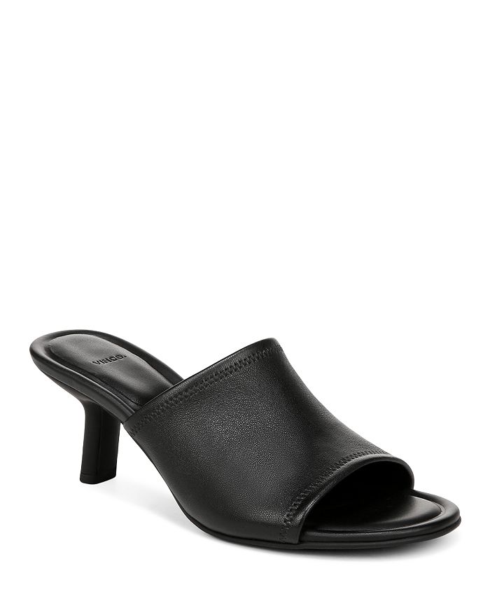 RICHARD TYLER Size 9.5 Black Satin Floral Kitten Heel Mule Sandals main image 0