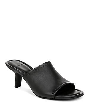 Vince Palmar Leather Kitten-heel Mule Sandals In Black