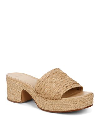 Vince - Women's Margo Raffia Espadrille Block Heel Platform Sandals