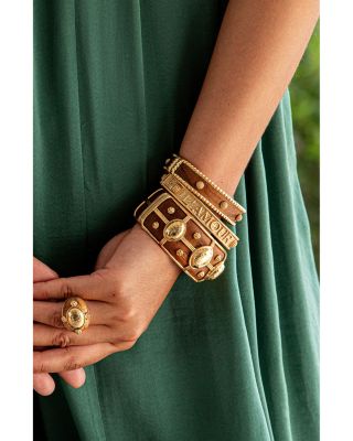 L'Amour Toujour Hinged Bangle Bracelet in 18K Gold Plated