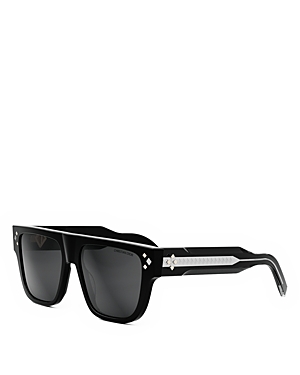 Shop Dior Cd Diamond S6i Square Sunglasses, 55mm In Black/gray Solid