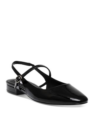 STEVE MADDEN - Women's Baskin Buckled Ankle Strap Slingback Flats