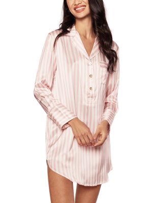 Mulberry Silk Pink Stripe Nightshirt