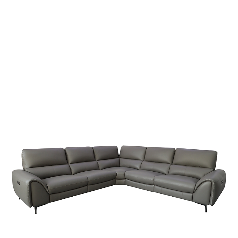 Bloomingdale's Ginny 5 Piece Power Motion Sectional In Elephant