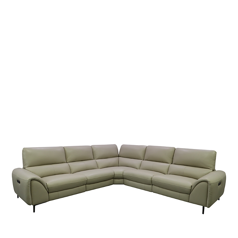 Bloomingdale's Ginny 5 Piece Power Motion Sectional In Silver Gray