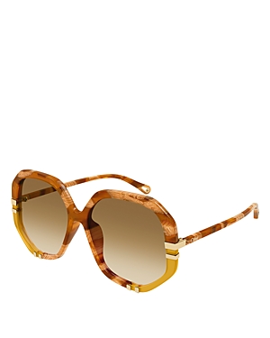 Chloe West Geometric Acetate Sunglasses, 55mm