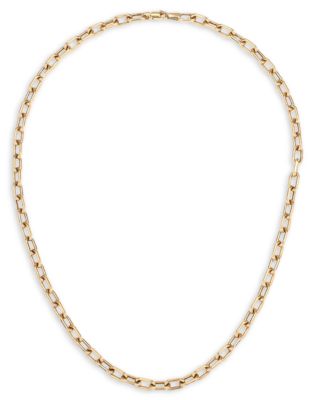 14K Yellow Gold Italian Link Chain Necklace, 16"
