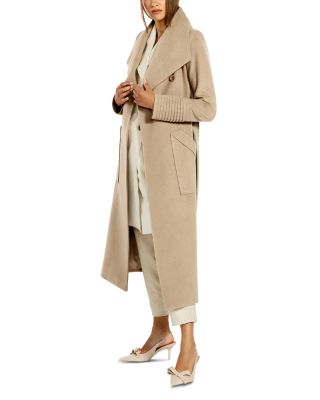 Wide Collar Long Wrap Coat
