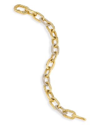 DY Madison&reg; Chain Bracelet in 18K Yellow Gold with Diamonds, 8.5mm