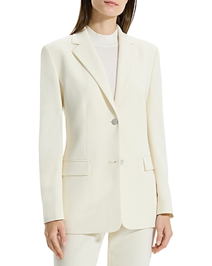 Shop Theory Admiral Relaxed Single Breasted Blazer In Rice