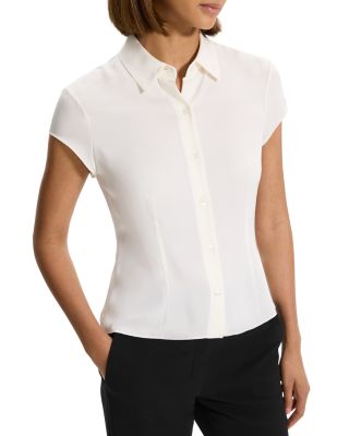 Silk Cap Sleeve Shirt