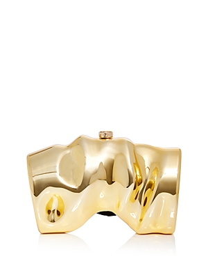 Shop Cult Gaia Scrunch Mini Clutch In Shiny Gold/gold