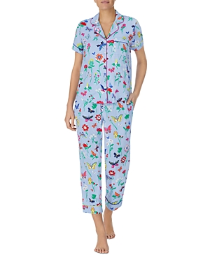 Shop Kate Spade New York Butterflies And Blooms Short Sleeve Pajama Set In Butterfly And Bloom