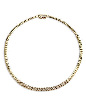 Nadri Twilight Pave Link & Curb Chain Collar Necklace in 18K Gold Plated, 16