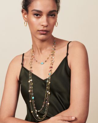 18K Yellow Gold Rock Candy&amp;reg; Multi Gemstone Summer Rainbow Link Collar Necklace, 20&amp;quot;