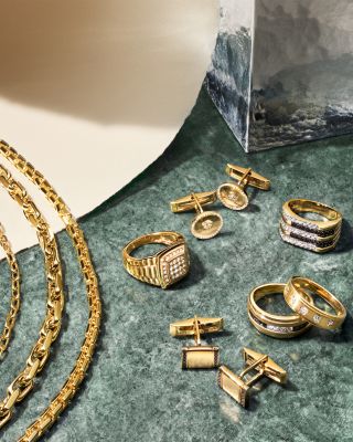 Men's Diamond Pav&eacute; Ring in 14K Yellow Gold, 0.50 tcw 