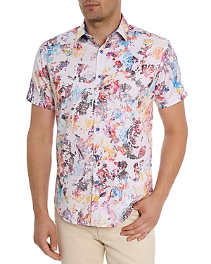 Shop Robert Graham Splash Of Color Cotton Blend Classic Fit Button Down Shirt In Multi
