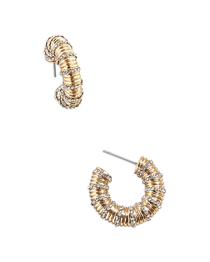 Baublebar Olympia Pave Textured Huggie Hoop Earrings in Gold Tone