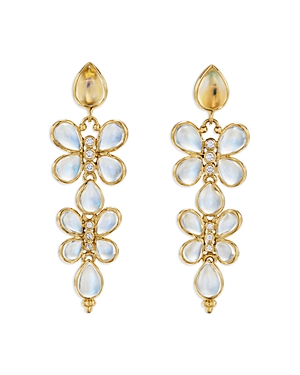 Temple St. Clair 18K Yellow Gold Royal Blue Moonstone & Diamond Luna Flutter Drop Earrings