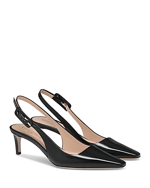 Shop Gianvito Rossi Women's Lindsay 55 Leather Slingback Pumps In Black