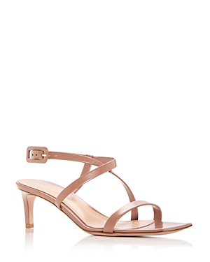 Gianvito Rossi Strappy Leather Ankle-strap Sandals In Praline